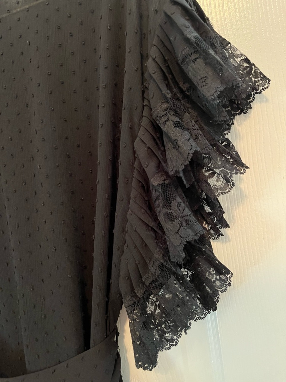 Zimmermann Espionage Frill Mini Dress Black Swiss Dot Lace Size 1 Rare - Picture 8 of 16